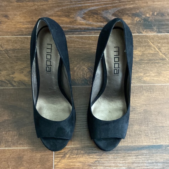 Moda - Peep toe Heels - Black -8 - Picture 3 of 8